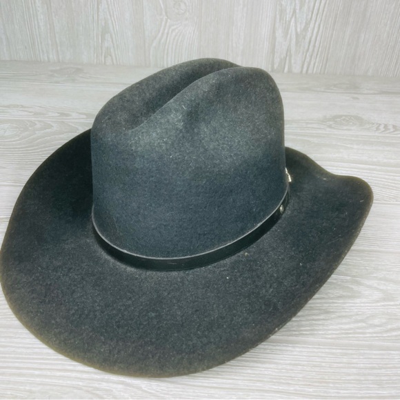 Bullhide Monte Carlo Black Wool Western Cowboy Hat kids xl & vintage hat box - Picture 8 of 13